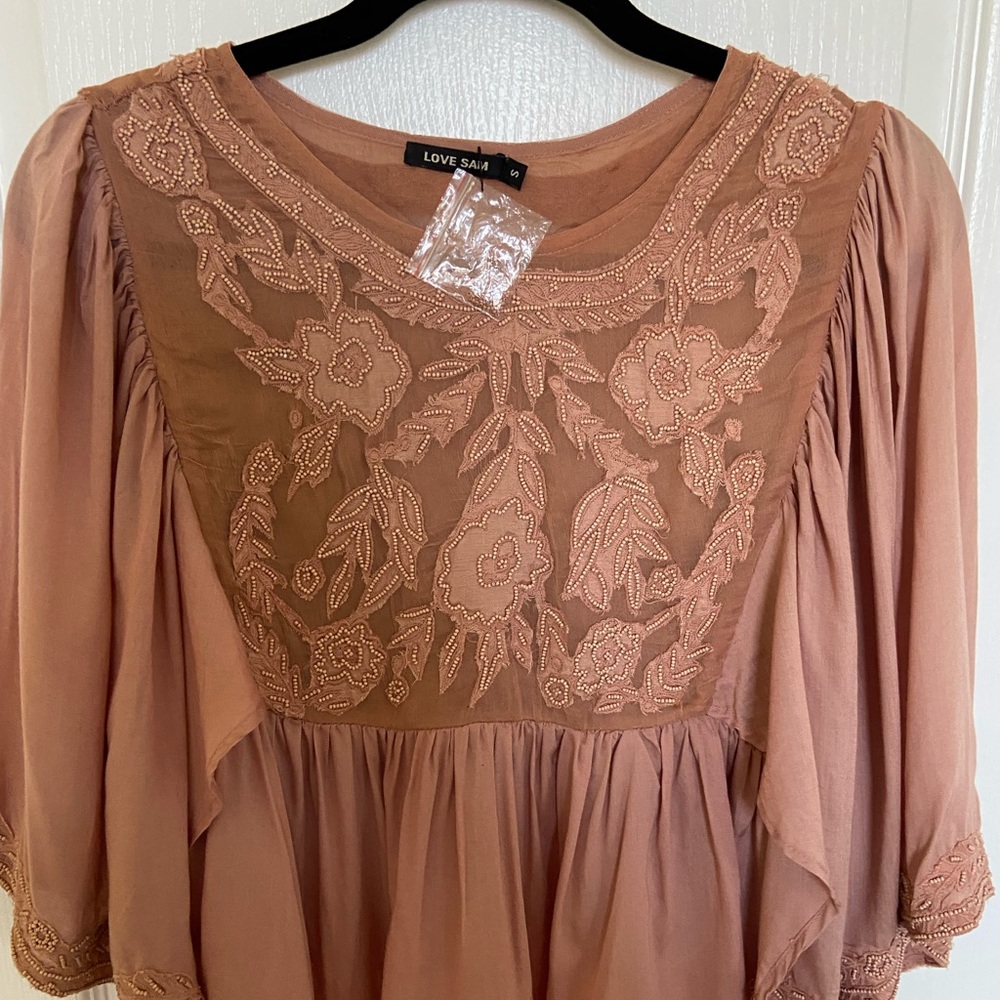 Love Sam Embroidered/Beaded Top
